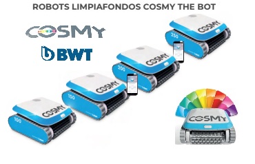 familia robot limpiafondos cosmy bwt - accesoriospiscinasonline.es